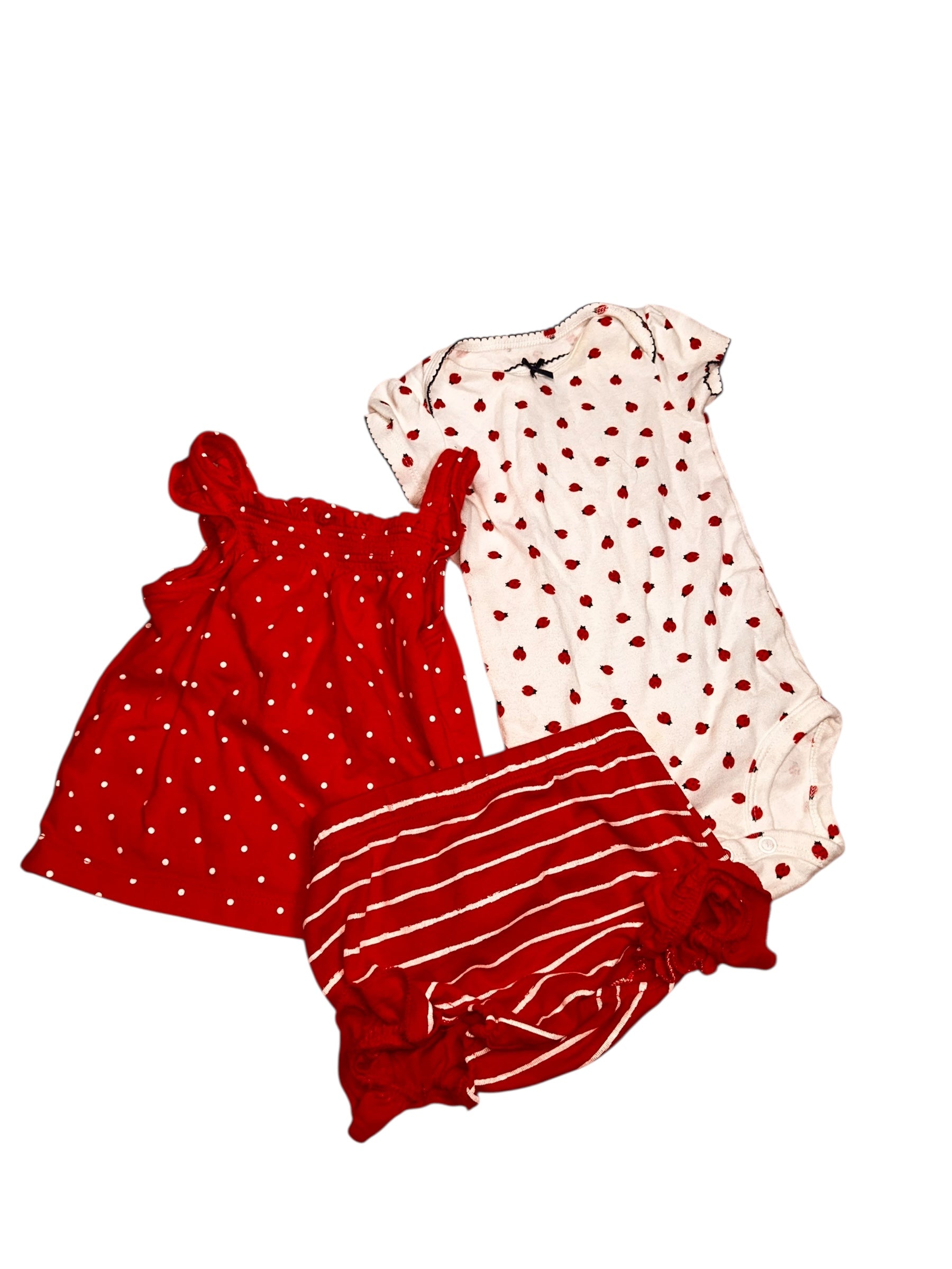 9M babygirl 3pc outfit $2
