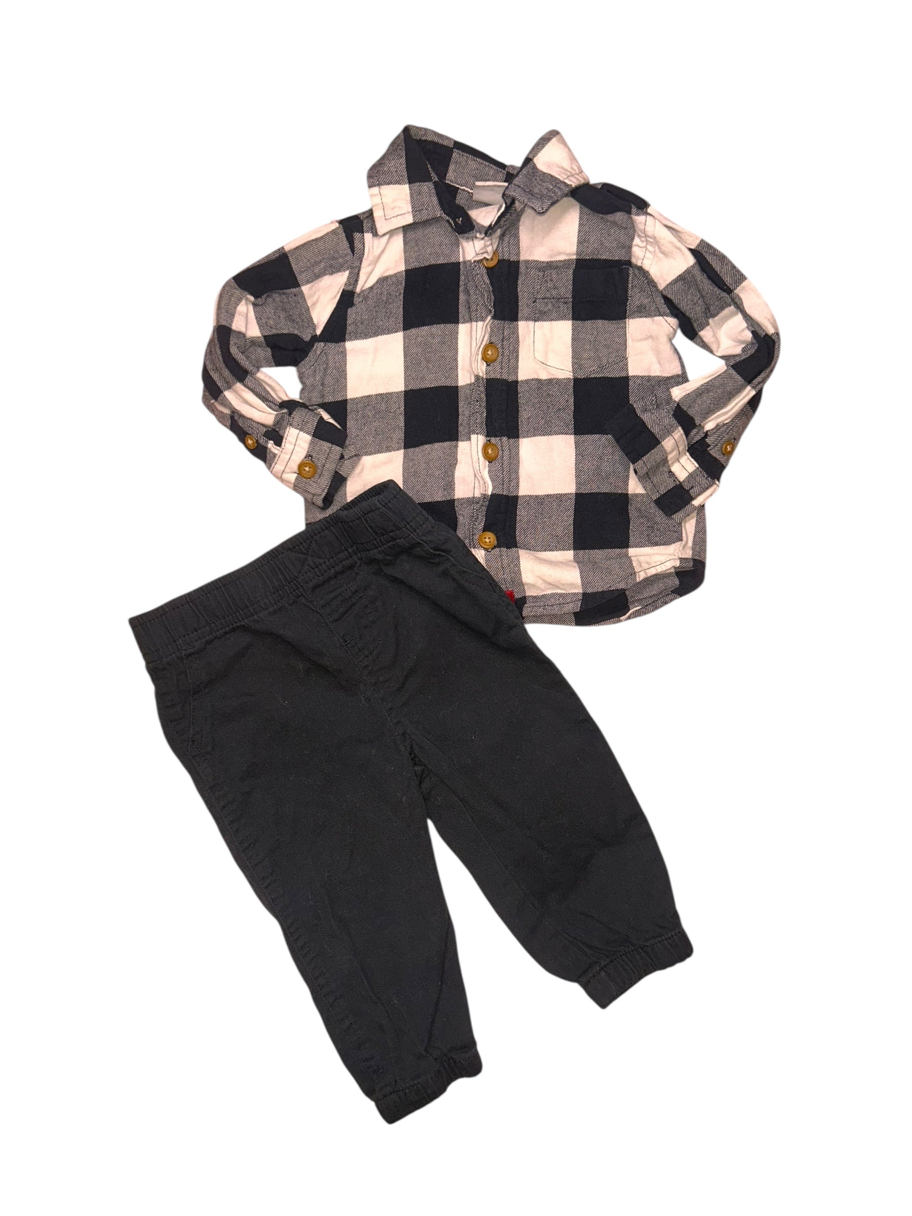 Wrangler 12M flannel and pants